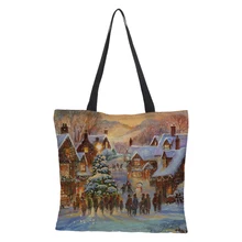 CROWDALE Рождеством Для женщин сумка Рождественский подарок мешок большой белье печати сумки для Для женщин сумка 43 см* 43 см