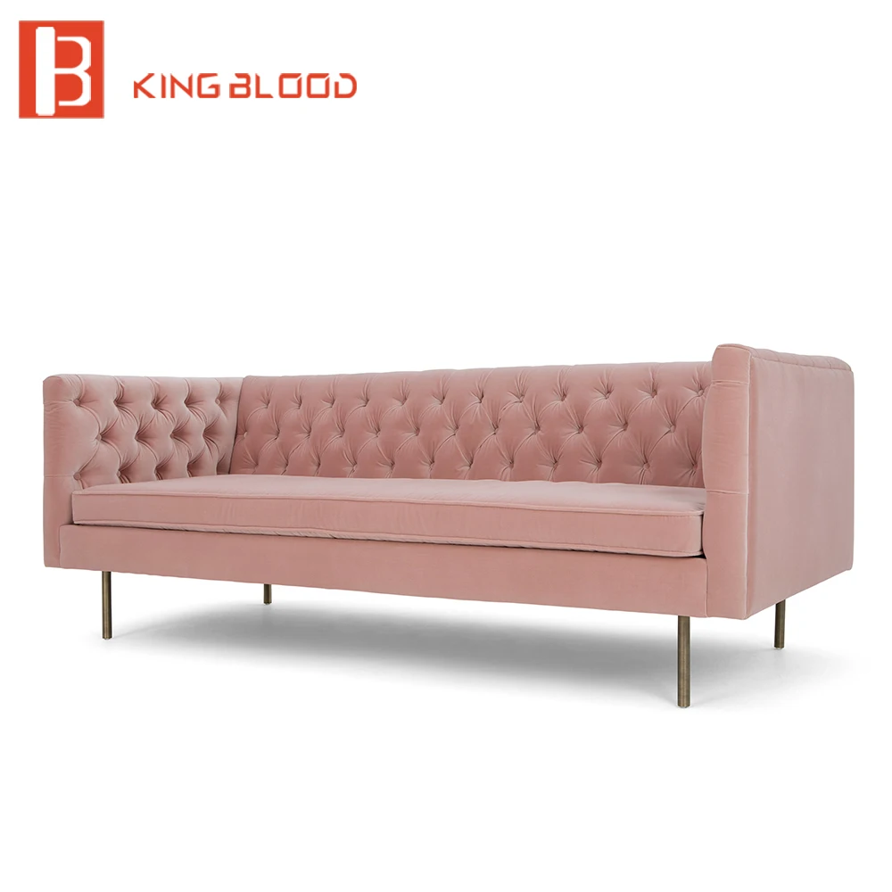 Turkish style Furniture Black Velvety 3 Seater Chesterfield Sofa couch Set Living Room