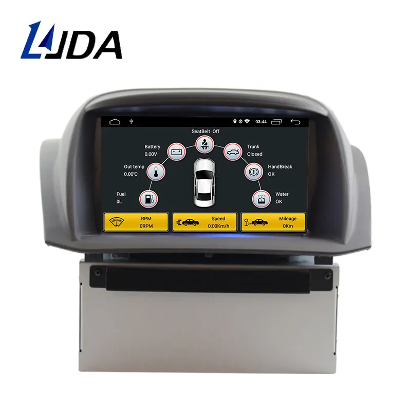 Best LJDA Android 9.0 Car DVD Player For FORD Fiesta 2008-2017 GPS Navigation 2 Din Car Radio Multimedia WIFI Stereo IPS Headunit RDS 2