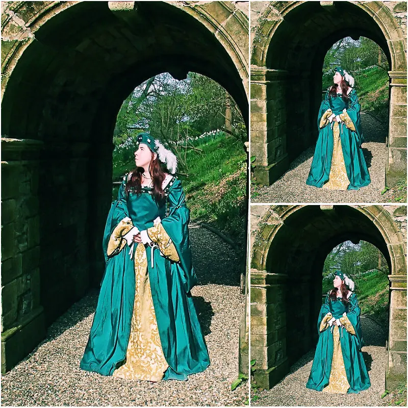

History!Customer-made Green 1800S Victorian dress 1860s Civil war Dress Theater Reenactor Costume Vintage dress US6-36 V-331