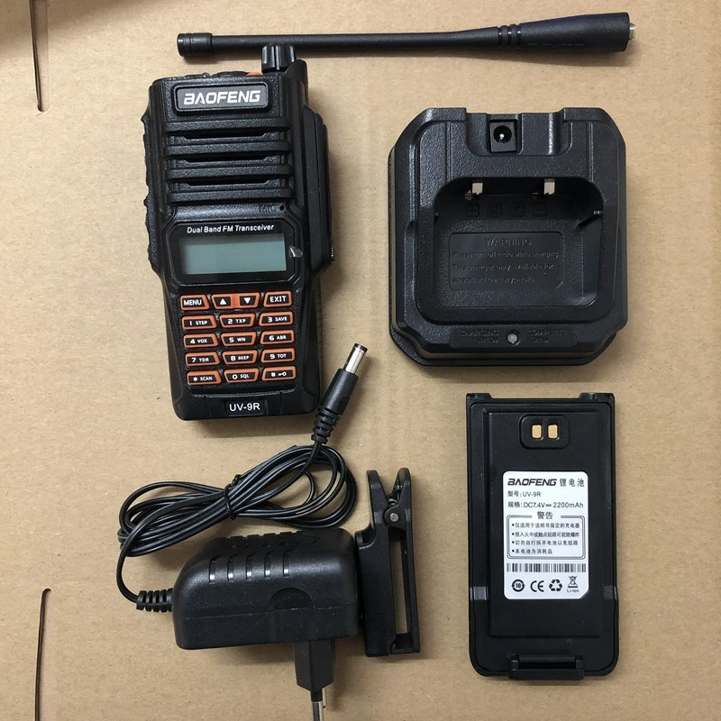 Влагонепроницаемые walkie talkie BaoFeng UV-9R портативная рация VHF/UHF Двухдиапазонный портативный приемопередатчик UV9R подводный двухстороннее радио