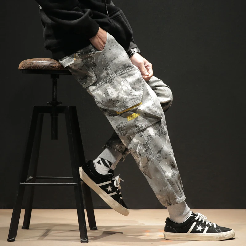 FUGOISM мужские свободные брюки карго Streetwear уличная Длина по щиколотку камуфляж хип