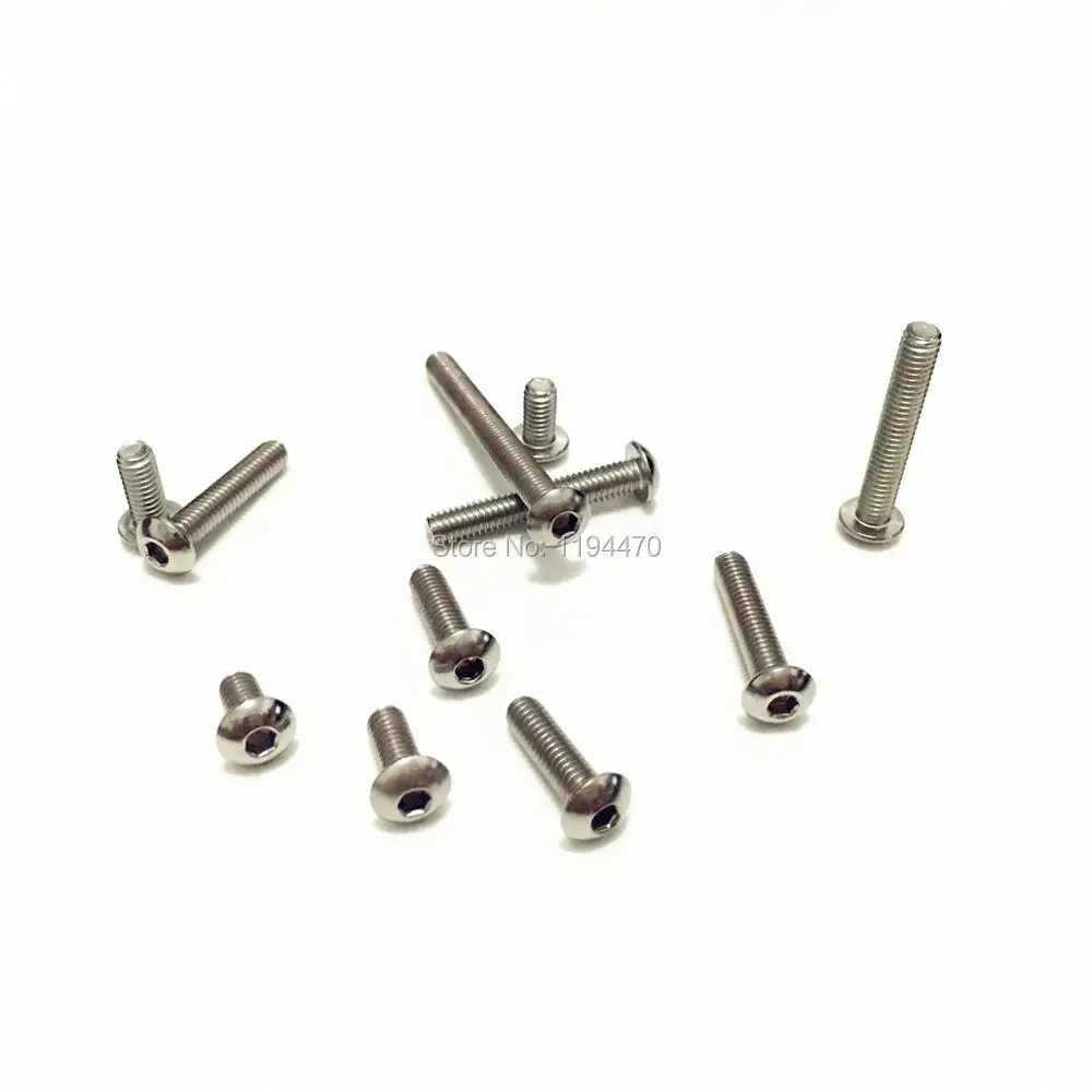 500 шт./лот m2x4 мм M2 * 4 ISO7380 Метрическая 304 Нержавеющая сталь Кнопка головка