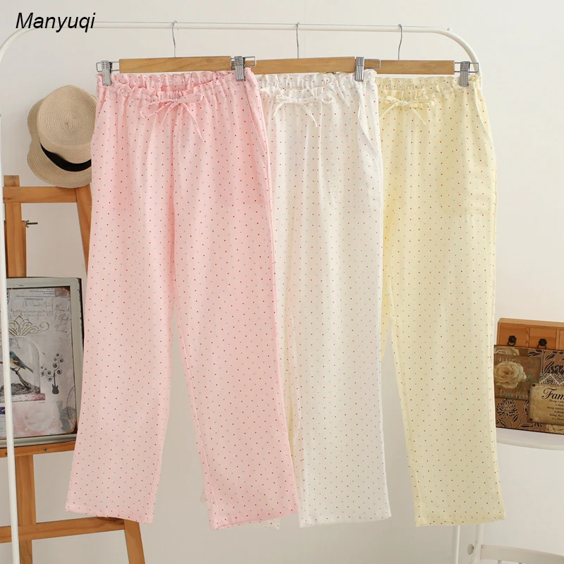 

women' cotton pajama pants spot solid color homewear long home pants for women loose night sleepwear clothes
