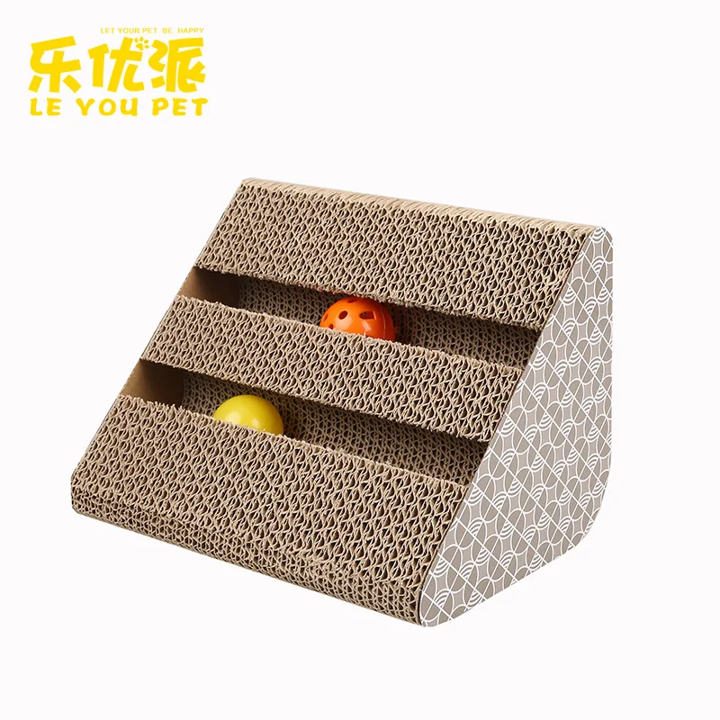 

Funny Corrugated cat scratcher with the bell and ball Playing rack toy for pet Climbing board for cat sharpen claw
