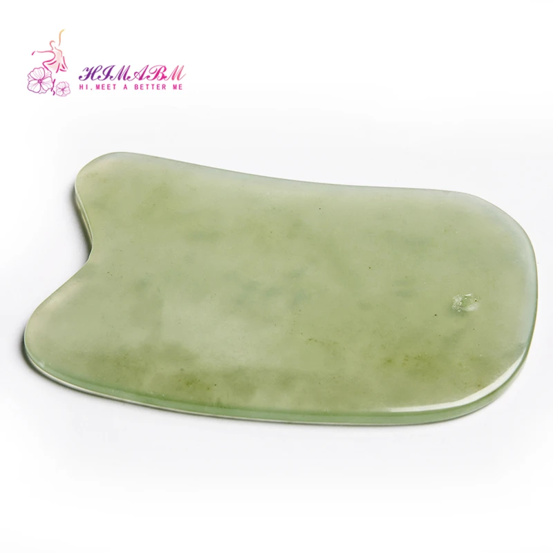 100% Natural light green jade guasha board massage tool facial treatment scraping tool for body health care 100% Natural light green jade guasha board massage tool facial treatment scraping tool for body health care