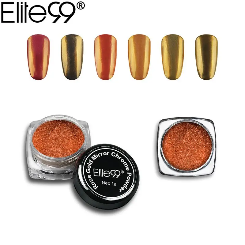 Elite99 Mirror Rose Gold Nail Glitter Powder Dust Shiny Chrome Pigment