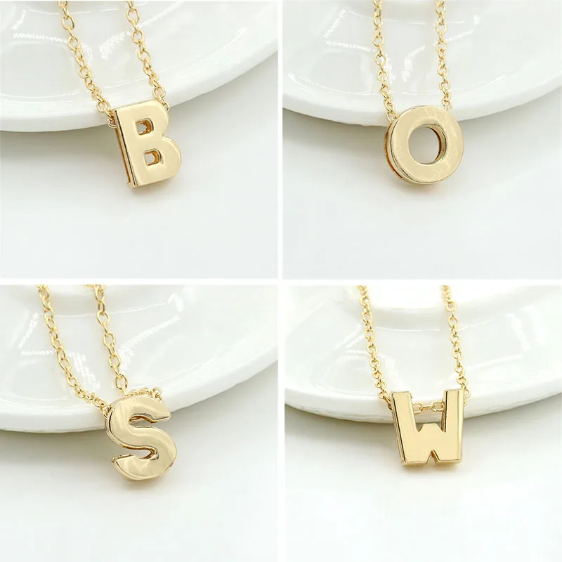 Fashion Personalized Alphabet Pendant Necklace Women Girls DIY Letter