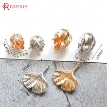 6 шт. 24K позолоченные латунные Цветочные колпачки с кисточками подвески в виде листьев Diy ювелирные изделия серьги аксессуары