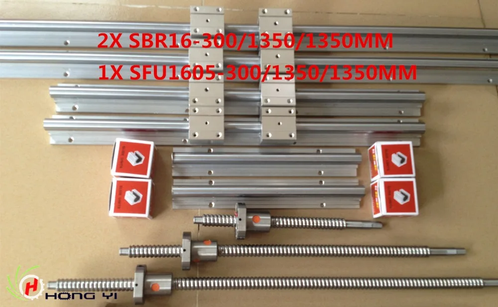 

2pcs linear guide SBR16 L = 300/1350/1350MM +3pcs BALL SCREW SFU/RM1605 300/1350/1305MM+ 3pcs screw ballnut