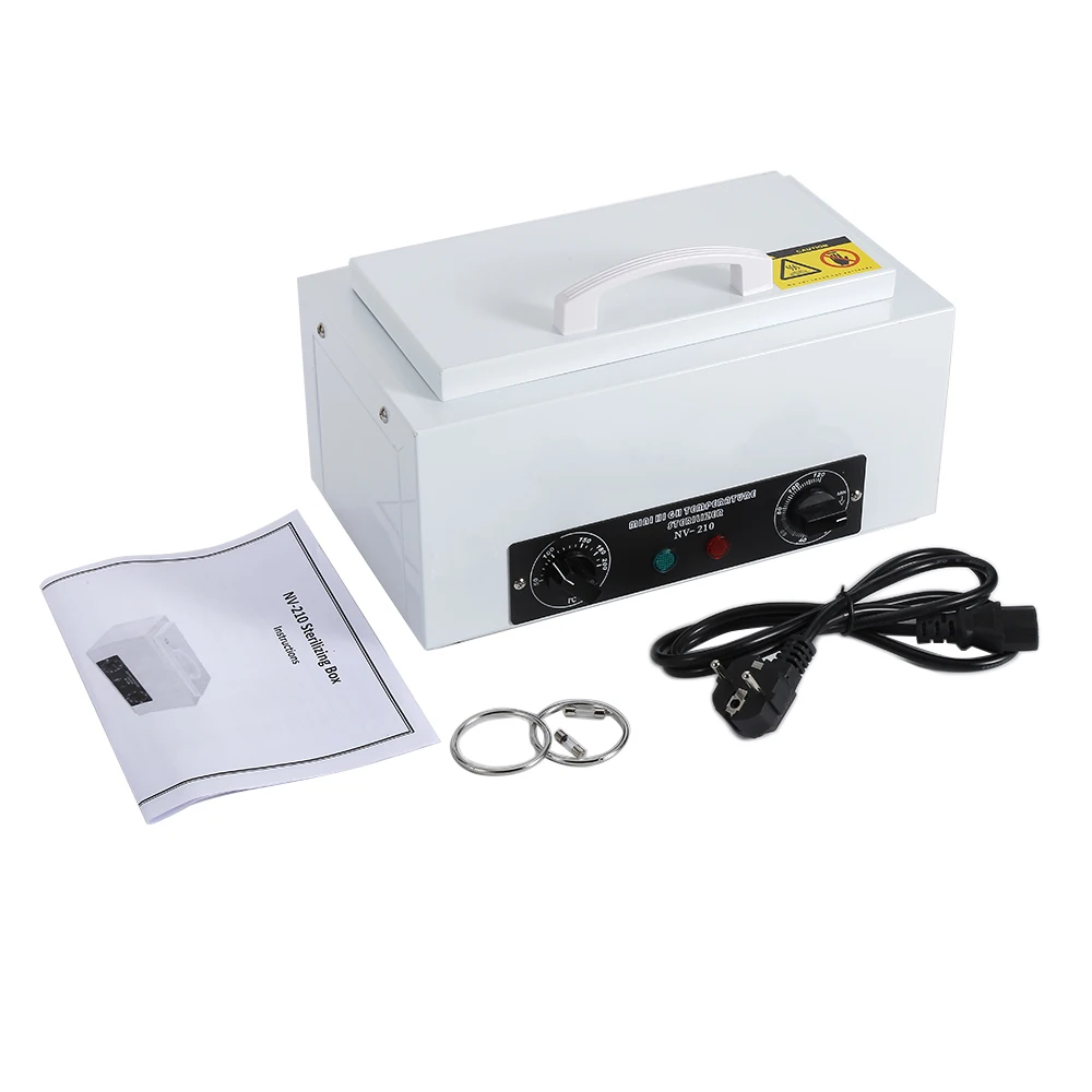 

300W Dry Heat Sterilizer For Metal Tools Hot Air Oven Disinfection Stainless Steel High Temperature Sterilizer For Nail Tool HWC