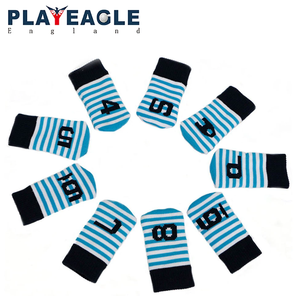 2018 New Style 10pcs/set Stripe Kniting Golf Iron Head Covers Knit Iron (4-9PAS) Blank Fairway Protect Headcover with Number Tag 2018 New Style 10pcs/set Stripe Kniting Golf Iron Head Covers Knit Iron (4-9PAS) Blank Fairway Protect Headcover with Number Tag
