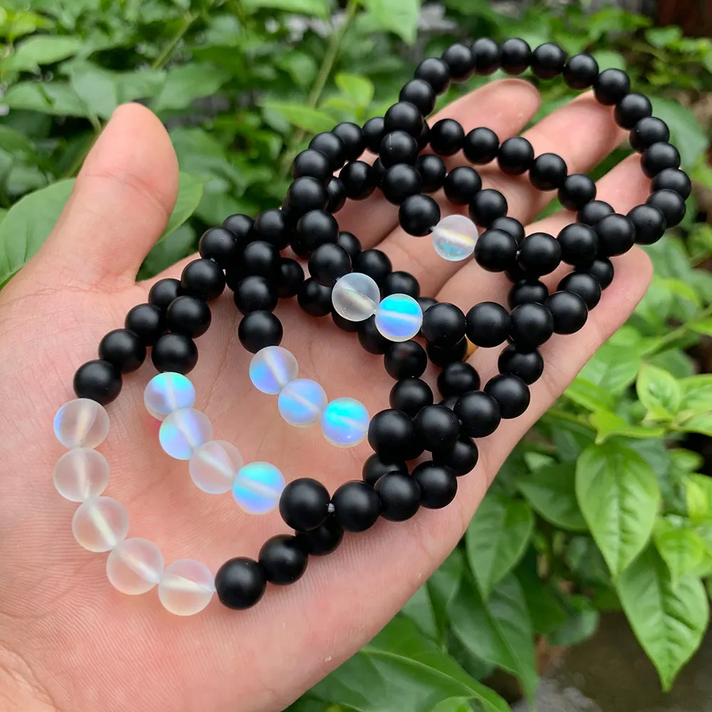 

Fashion women Bracelets stacks White Crystal Moonstone Natural stone Beads Bracelets & Bangles for women jewelry accessories