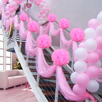 

0.75m/10m Stair Handrails Party Decor Yarn Spool Tulle Party Birthday Gift Wedding Decoration Marriage Favors Event Supplies