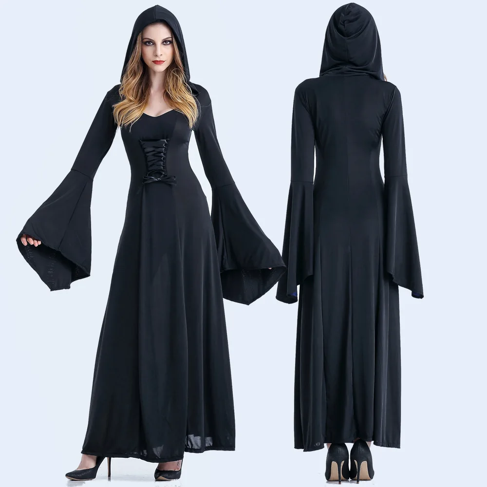 Костюм на Хэллоуин Викка ведьма средневековое платье для женщин взрослого размера плюс страшный косплей готический волшебник костюмы на Хэллоуин для женщин - Цвет: 9196