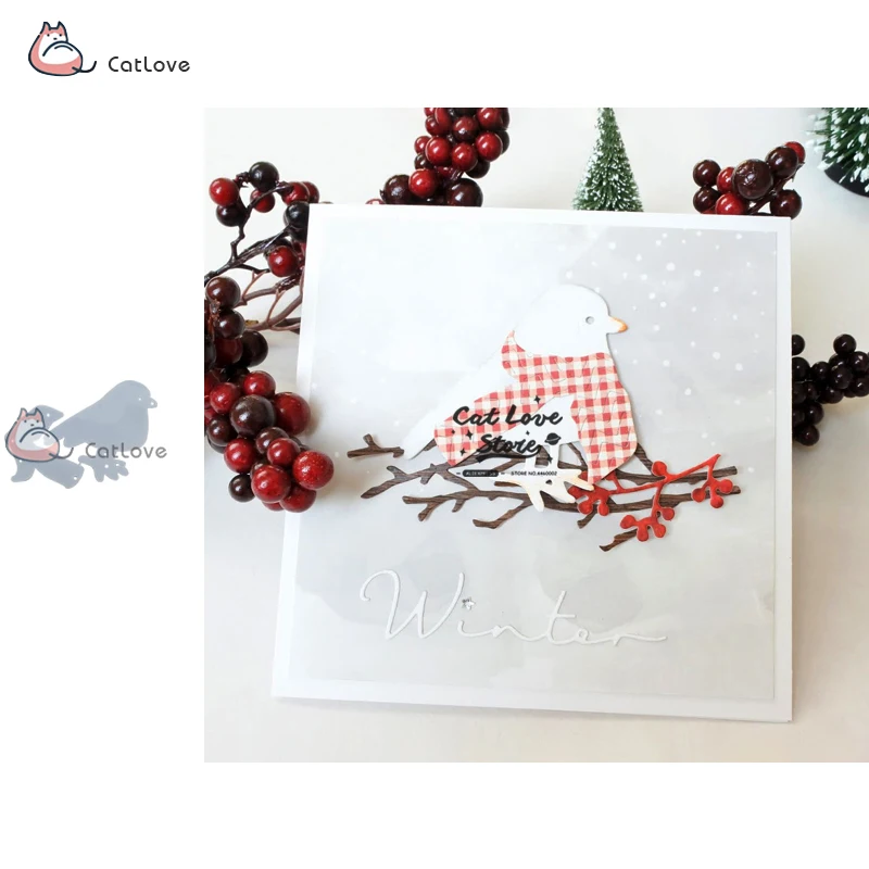 

Bird Scarf Animal Metal Cutting Dies Stencils For DIY Scrapbooking Paper Card Decorative Craft Dies Embossing Die Cuts New 2019