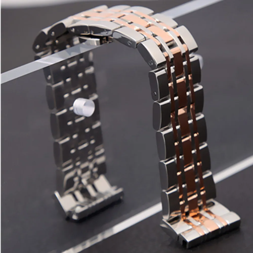 HQ Нержавеющая сталь ремешок для часов 20 мм 22 мм 24 мм серебро Твердые Ссылка часы ремешок заменить для мужчин t браслет для