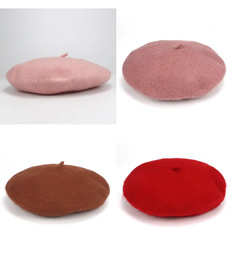 Женский берет, модная шляпа для зимы, женские вязаные шапки из хлопка и натуральной шерсти, осенняя Новинка, Брендовые женские шапки s