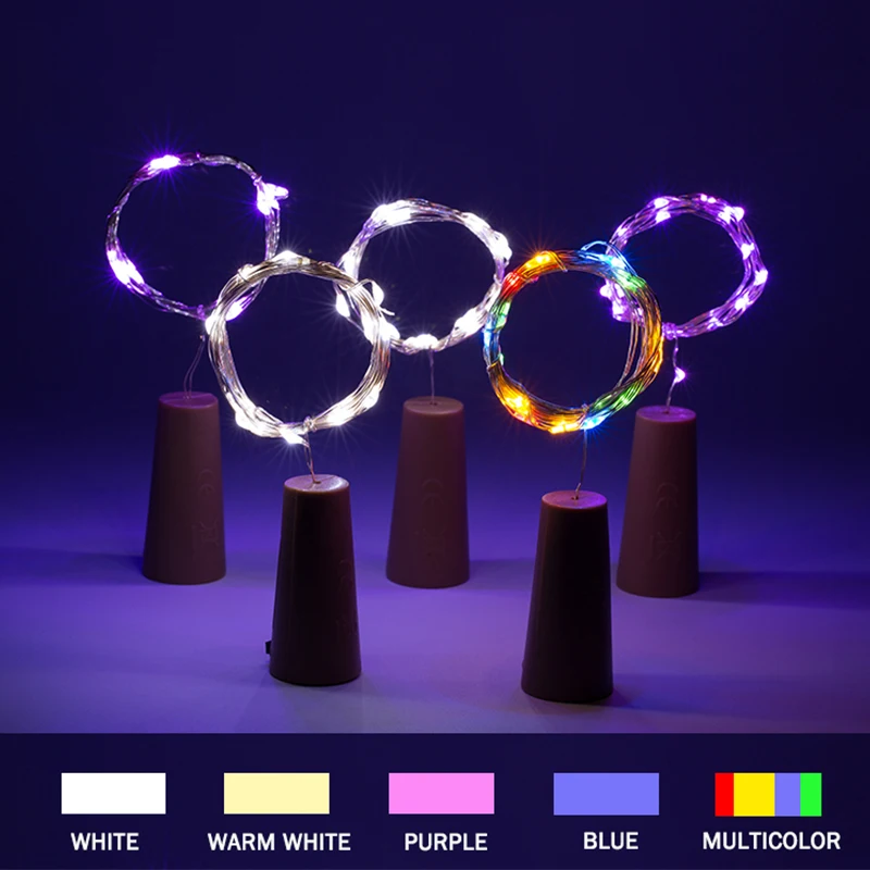 

LED Cork light Bottle stopper lamp copper wire lamp string Battery Powered creative Outdoor Party lantern fire tree Home decor