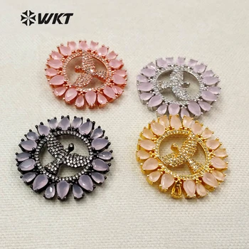 

MP066 Wholesale Elegant Goddess Pendant, High Quality Beautiful Flower Shape Cubic Zirconia With Inside Hollow Pendant Jewelry
