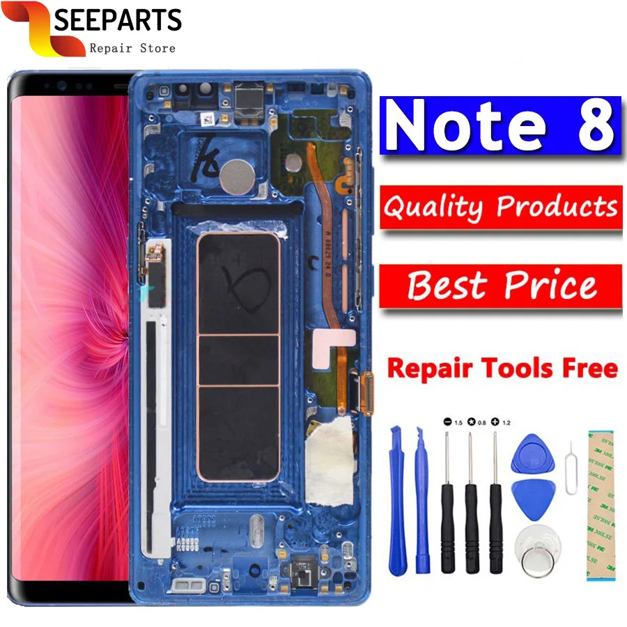 

New Tested For Samsung galaxy Note 8 Lcd Display Touch Screen Digitizer Assembly For Samsung note 8 N9500 N950F N900D N900DS lcd