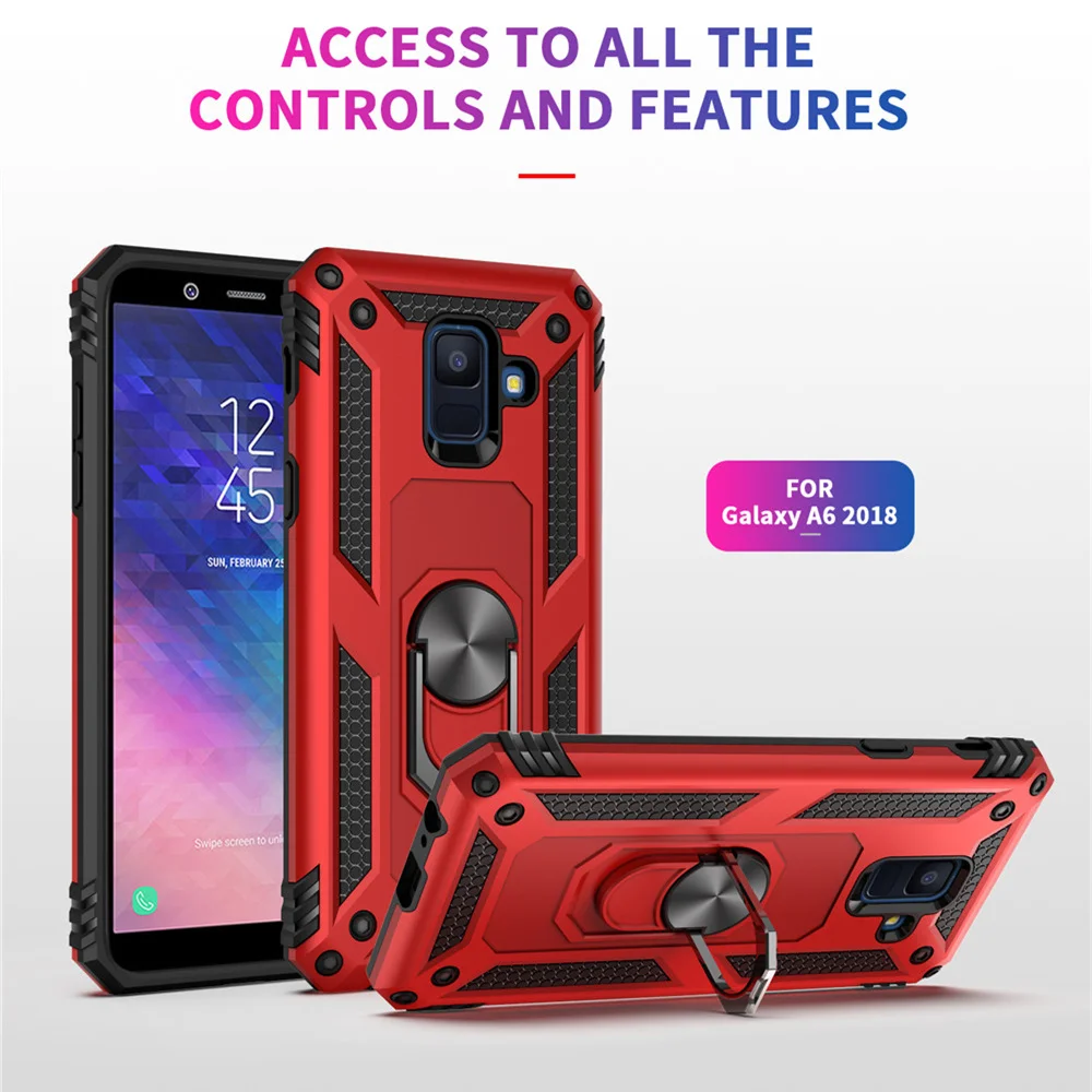 For Samsung Galaxy A6 A8 2018 A6plus A8plus Case Kickstand Armor Covers Plus A6+ A8+ Magnet Phone case |