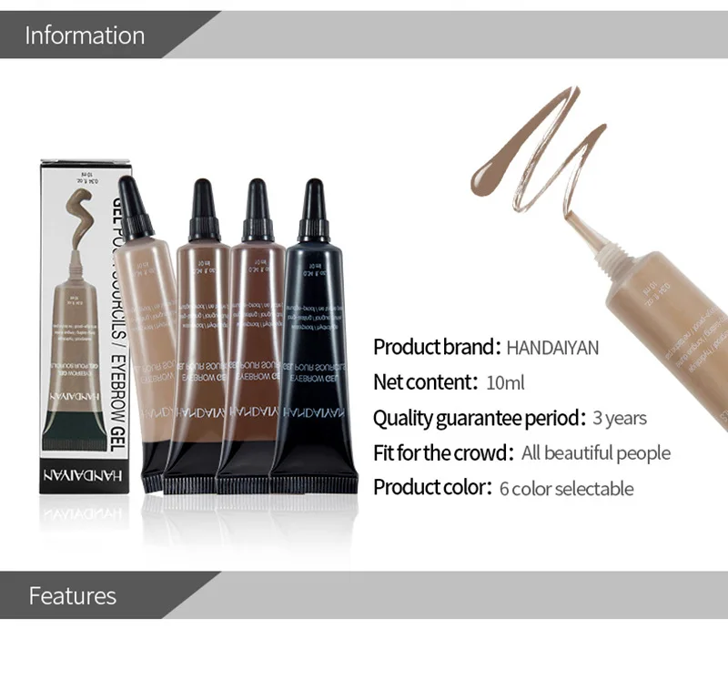 Крем для бровей Гель maquillaje профессиональный макияж микроволокна бровей Татуировка ручка оттенок стойкий водонепроницаемый гель для бровей из хны