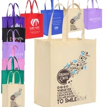 Оптовые персонализированные рекламные многоразовые тканевые хозяйственные сумки с логотипом