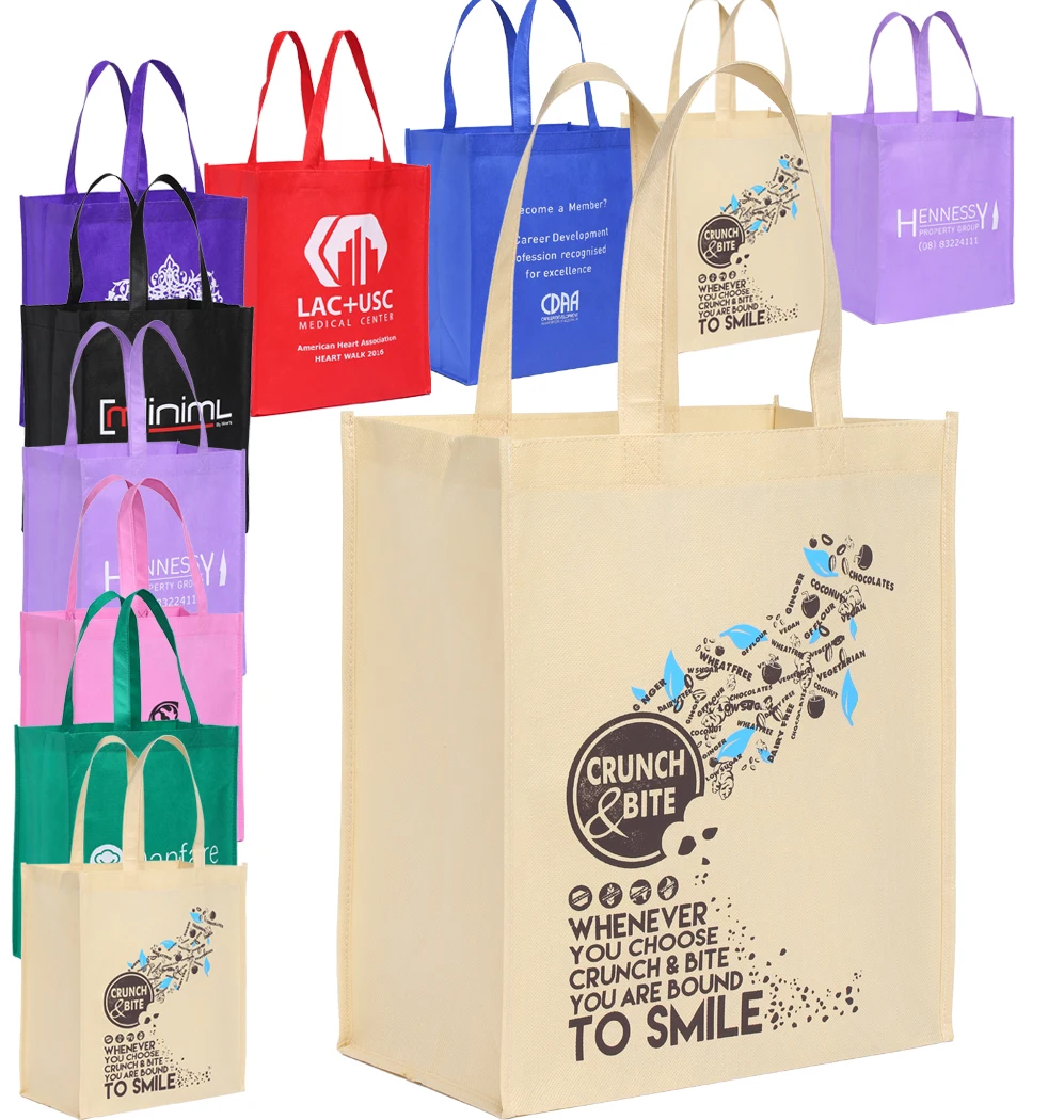 Sacs à provisions en tissu réutilisables promotionnels personnalisés en gros faits sur commande avec le Logo