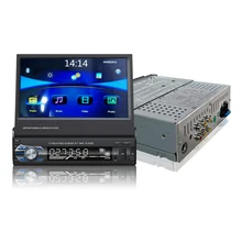 Universal de 7 polegadas 1DIN Deslizar Para Baixo de Som Do Carro da Tela de Toque Construído em GPS Preinstall Mapa de Navegação Bluetooth FM MP5 Áudio jogador