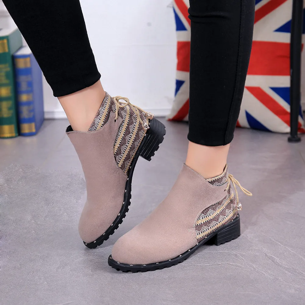 

YOUYEDIAN Women Flcok Boots Wedges Low Zipper Middle Tube Boots Casual Shoes Martin Boots ayakkabi sandalet bayan#BP814