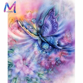 

MIAODU 5D DIY Diamond Embroidery Butterfly Flower Diamond Painting Cross Stitch Full Square Drill Rhinestone Mosaic Decor Gift