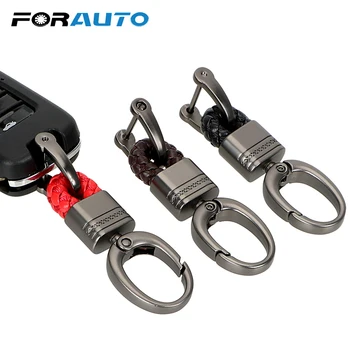 

FORAUTO Car Key Holder Key Rings Key Chain Hand Woven Horseshoe Buckle Keychain Car Keyring Gift Creative Auto Accessories