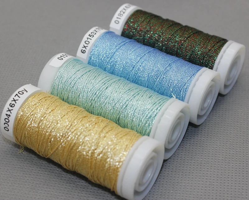 Высокопрочная 6 нитей цветная золотая нить полиэфирная нить швейная вышивка для шелковой ткани