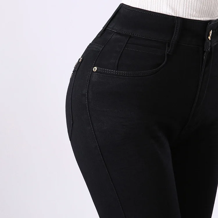 Jbersee, высокое качество, Осень-зима, женские джинсы с высокой талией, обтягивающие джинсы, женские джинсовые штаны размера плюс, Стрейчевые женские джинсы, YZ2019