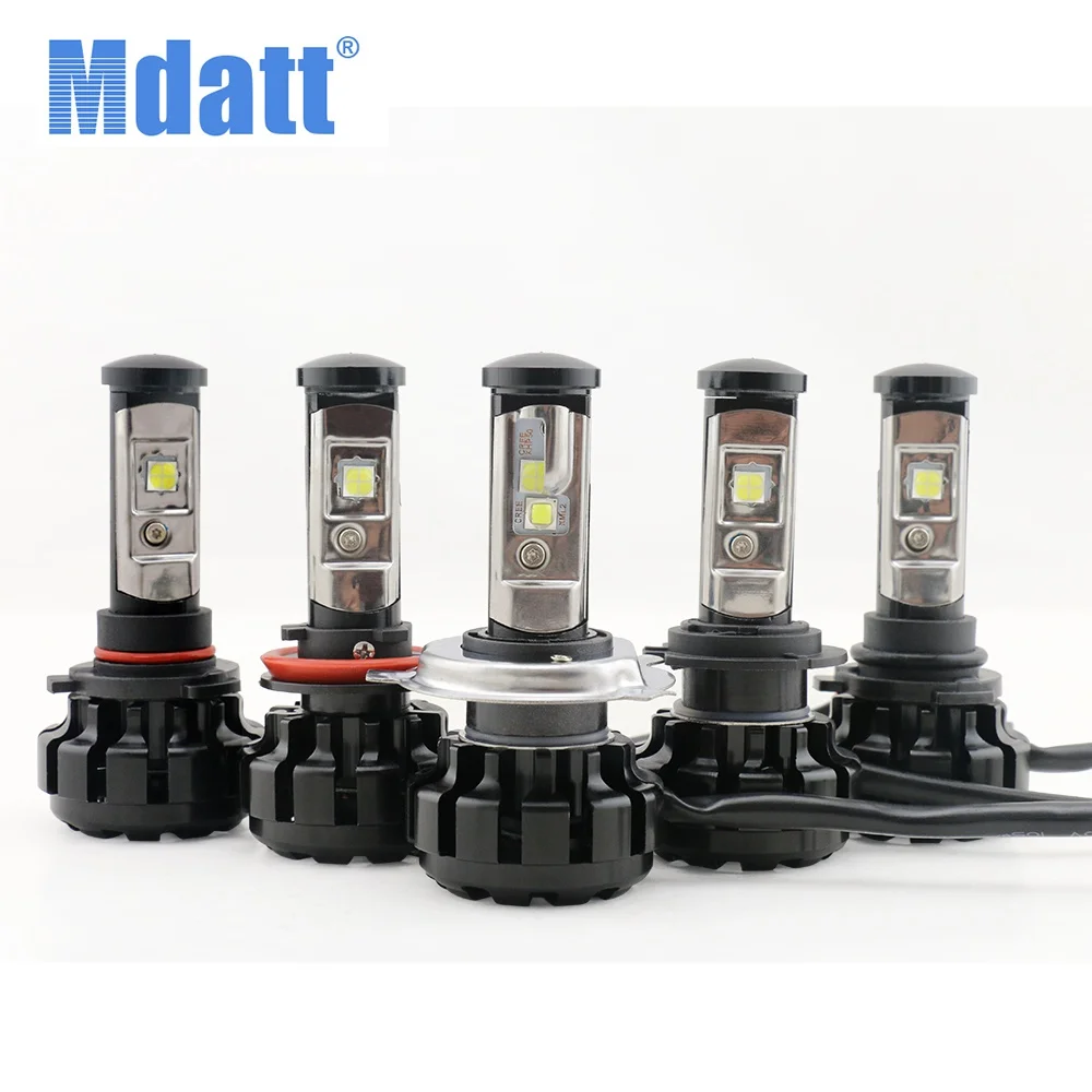Mdatt комплект автомобильных светодиодных фар H4 H7 H11 9005 9006 w/ XHP50 чипы замена лампы 6000K