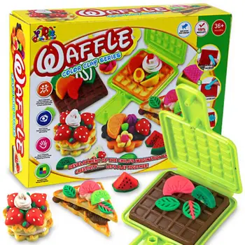 

D0024 Hot sale chilren kids educational toys DIY Creative Choi mud mud waffle mold plasticine Set Wafers cookies