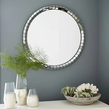 

Modern round wall mirror glass console mirror bathroom venetian mirror wall decorative mirrored art