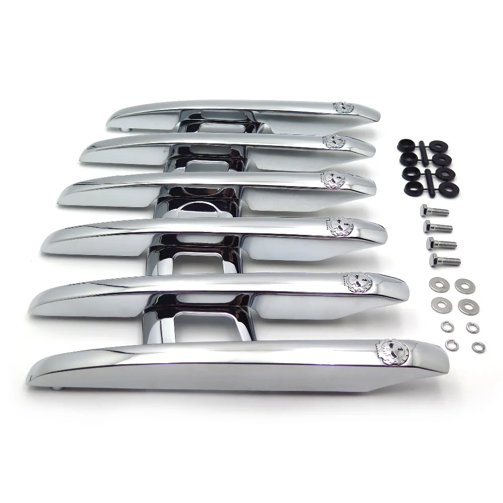 

Aftermarket free shipping Skull Stealth Top Luggage Rail Rack for Harley Touring Road King FLHR Tri Glide CHROMED
