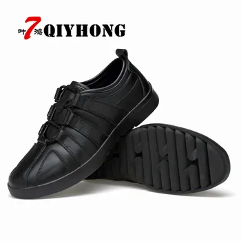 

QIYHONG Brand Hot New Men'S Casual Shoes Autumn Winter Lace-Up Krasovki Men Shoes Brown Black Luxury Casual Gum Shoes