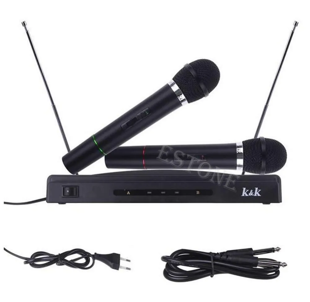 bluetooth microphone High Quality Wireless Microphone System Dual Handheld 2 x Mic Cordless Receiver karaoke microphone