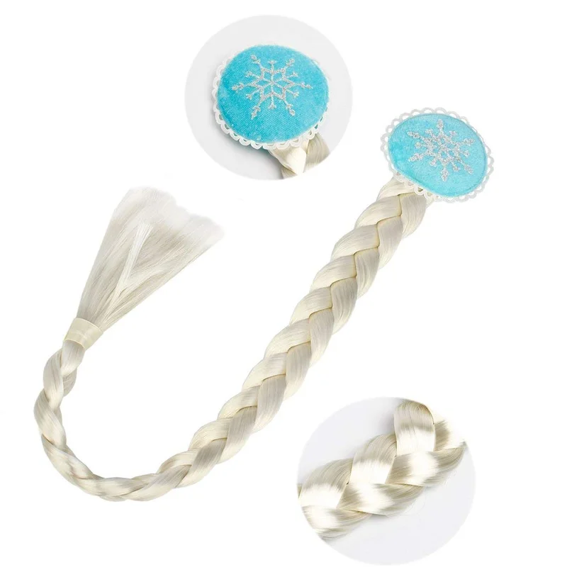 Disney Frozen Princess Little Girls Kids Frozen Elsa Dress Up Accessories Crown Braid Wand Blue Gloves Set