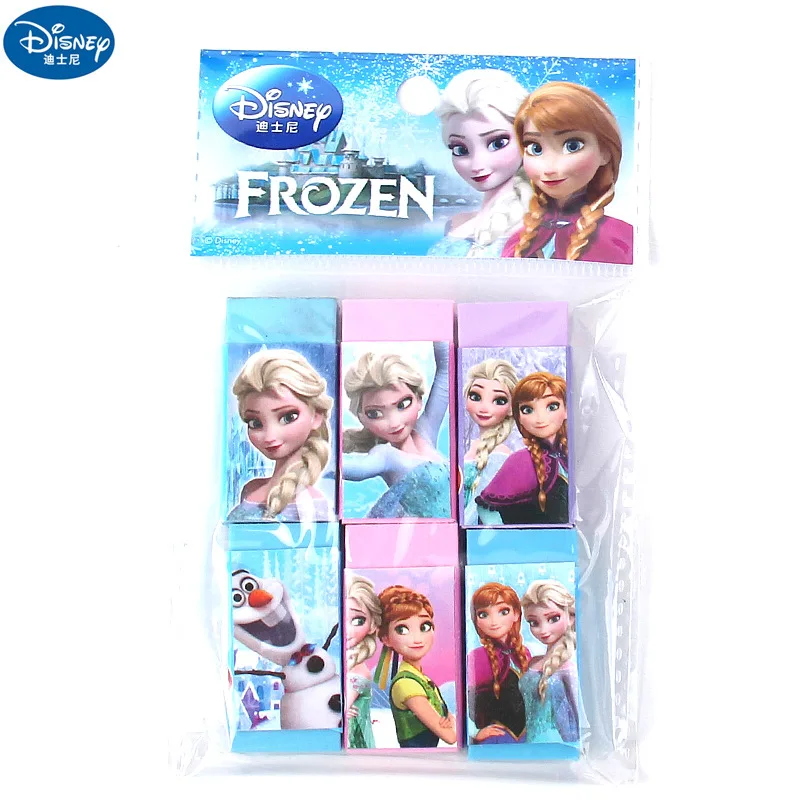 6 шт. disney замороженные карандашный ластик милый kawaii резиновые школьные
