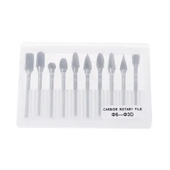 

10pcs/set 1/8 inch Shank Tungsten Carbide Milling Cutter Rotary Engraving Bit Tool