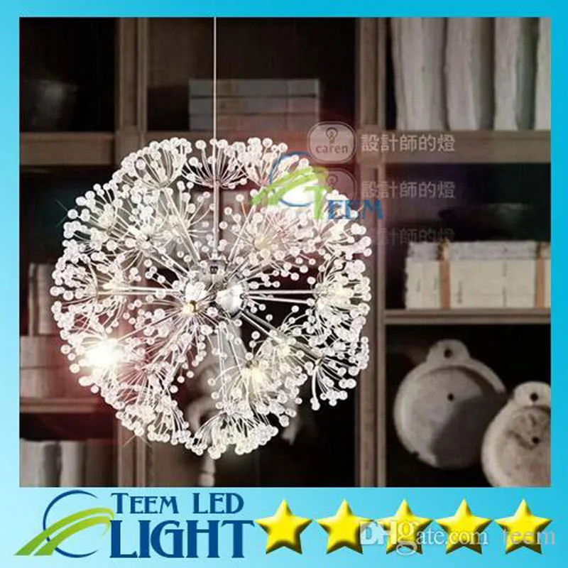 

Droplight 47CM European Luxury Creative Dandelion LED Crystal Chandeliers Modern Minimalist K9 Crystal Living Room