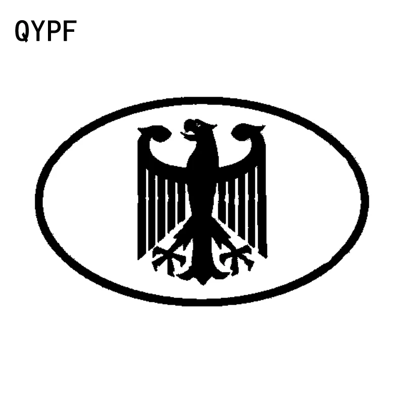 QYPF 15.6CM*9.8CM Fashion German Eagle Crest Oval Car Sticker Vinyl