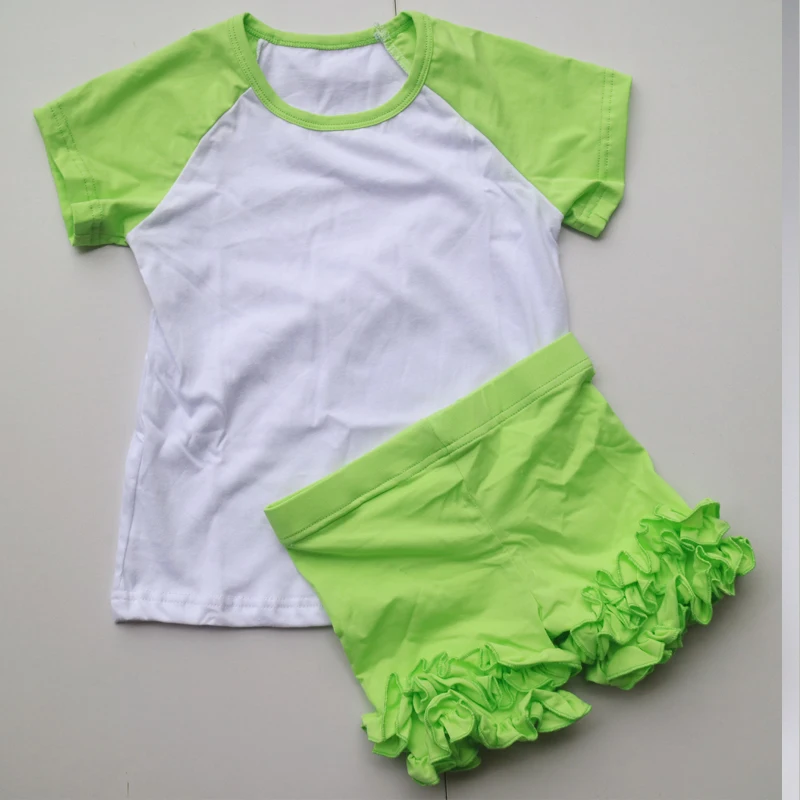 lime green t shirts sets for children ruffle capris set toddle girl