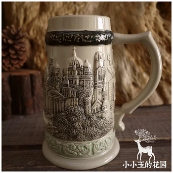 

Politic structure "Berlin Houses of Parliament"Germany Beer Mug Ceramic Embossed Royal Special Tourism Souvenirs