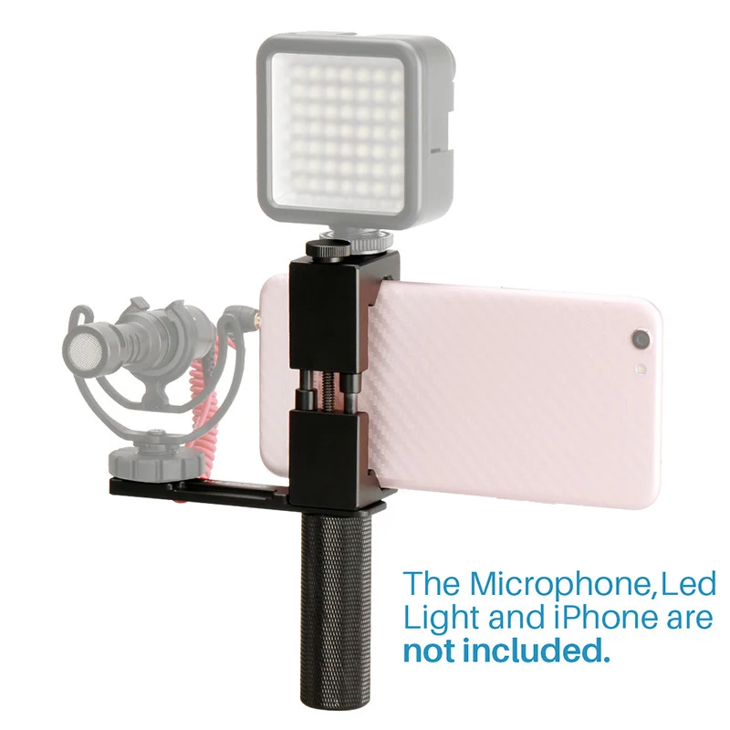 

HOT Microphone Cold Shoe Plate Handhold Stabilizer Phone Mount Video Grip Stand for Ulanzi PT-1 Drop shipping