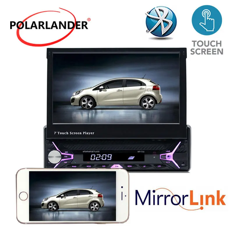 Retractable Touch Screen Car Audio Radio Bluetooth